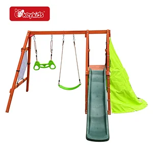 Outdoor Playground Wooden Playsets Swing Set with Climbing Ladder W01D279